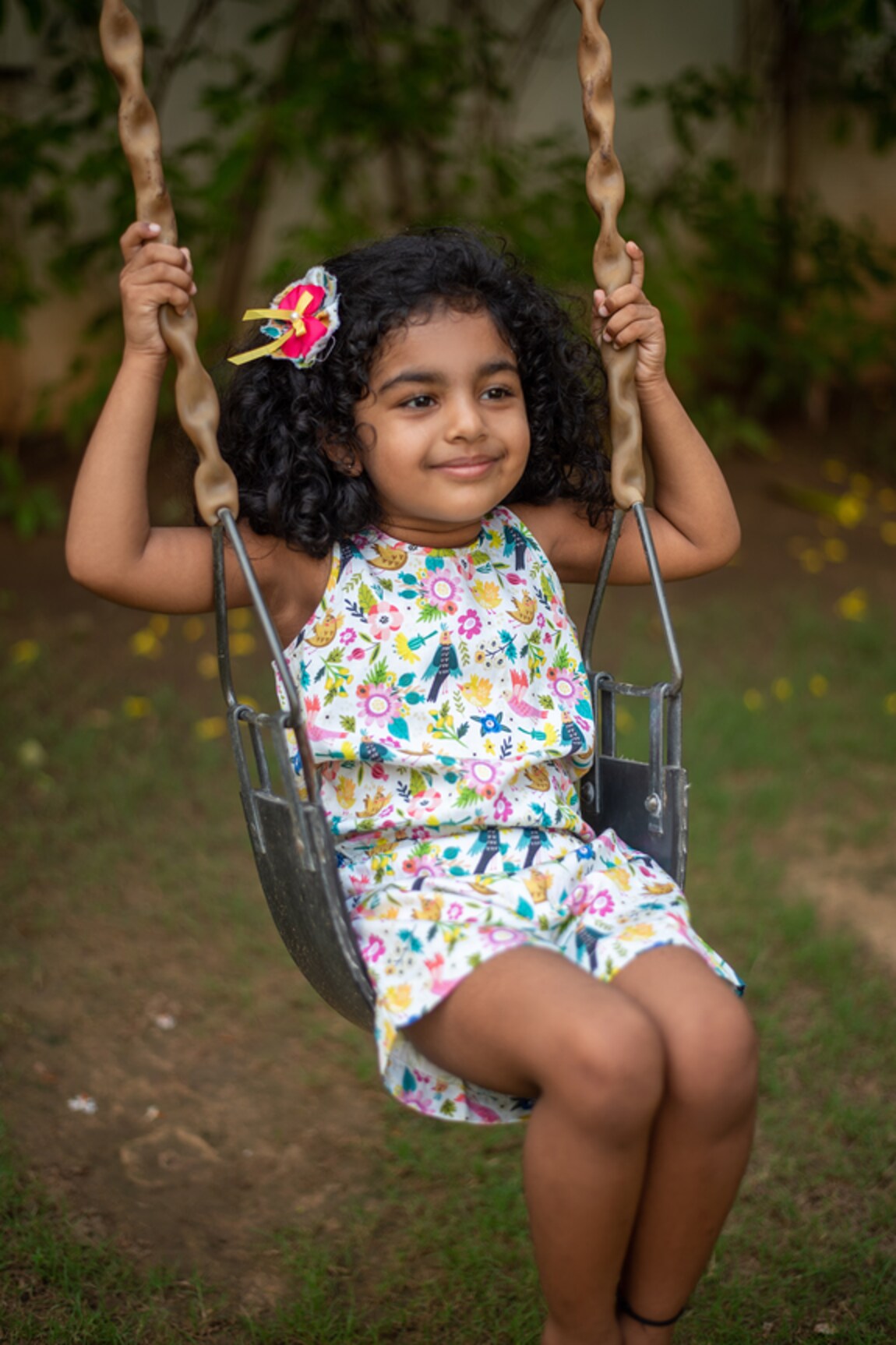 Ribbon Candy Bird Print Jumpsuit