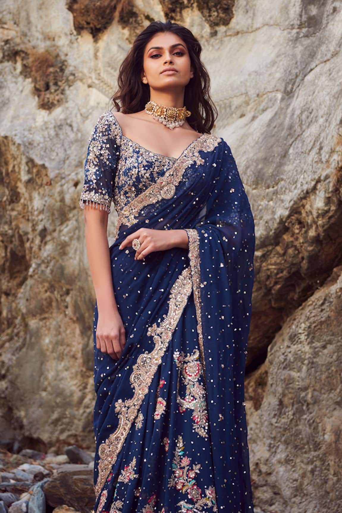 Dolly J Myla Chiffon Saree Set 