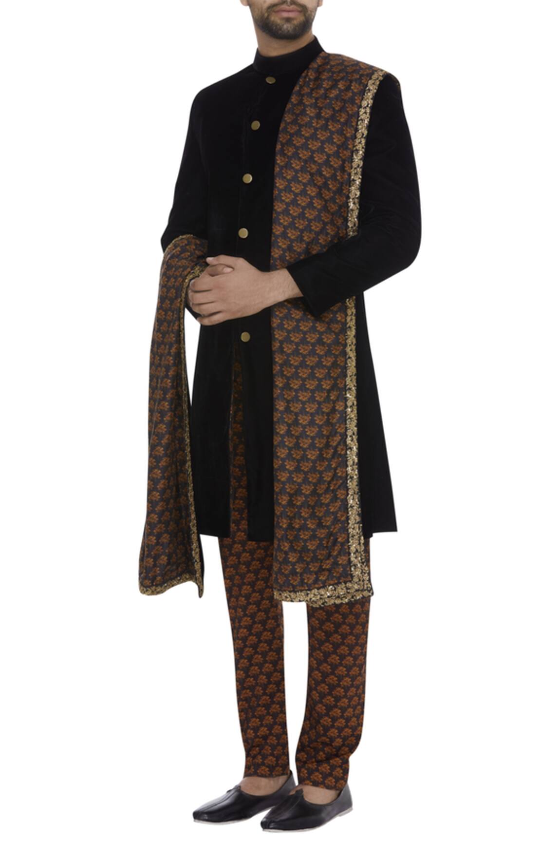 SVA by Sonam & Paras Modi Sherwani With Printed Pants & Stole 