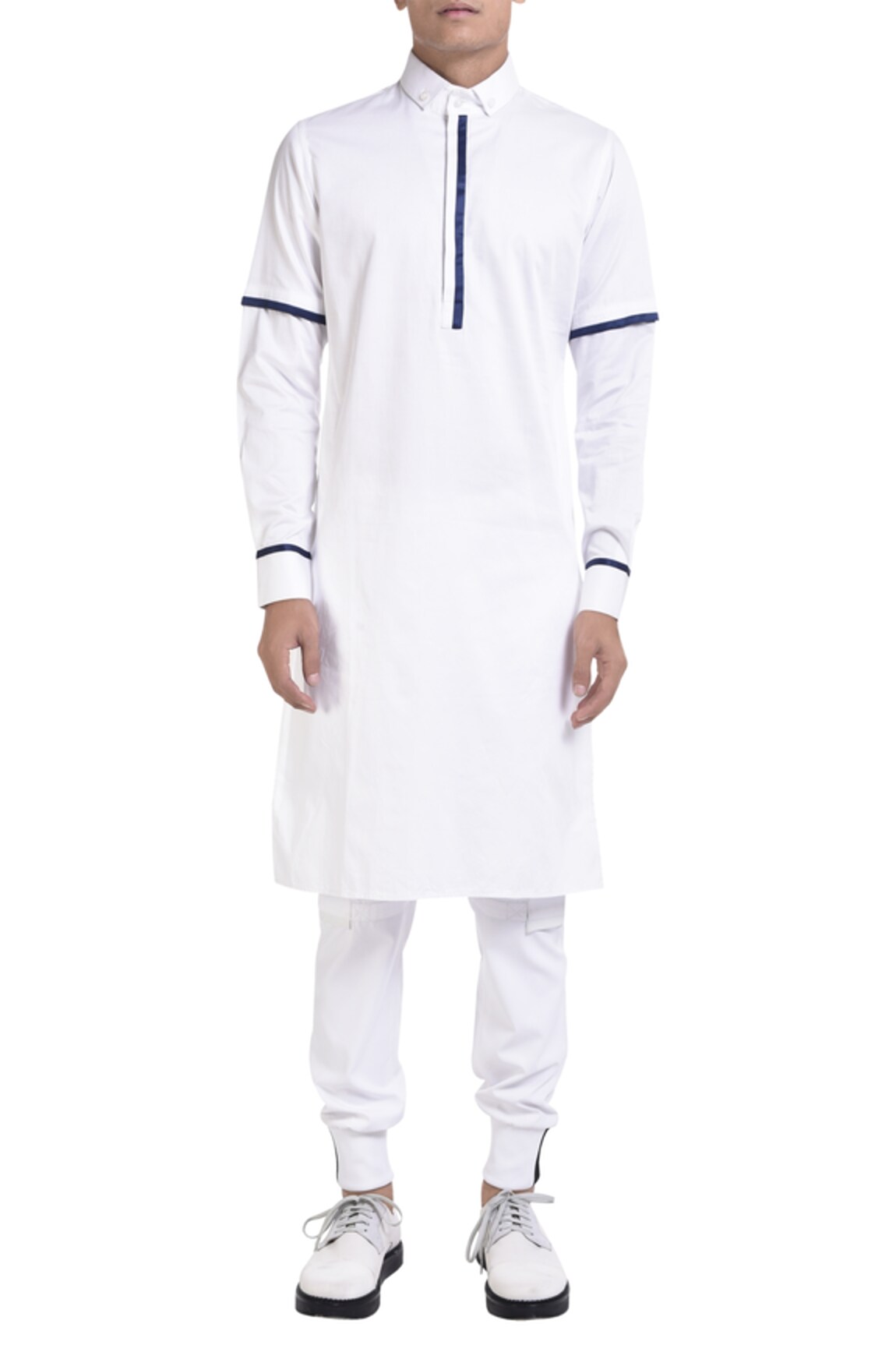 NoughtOne Long sleeve kurta with blue detailing