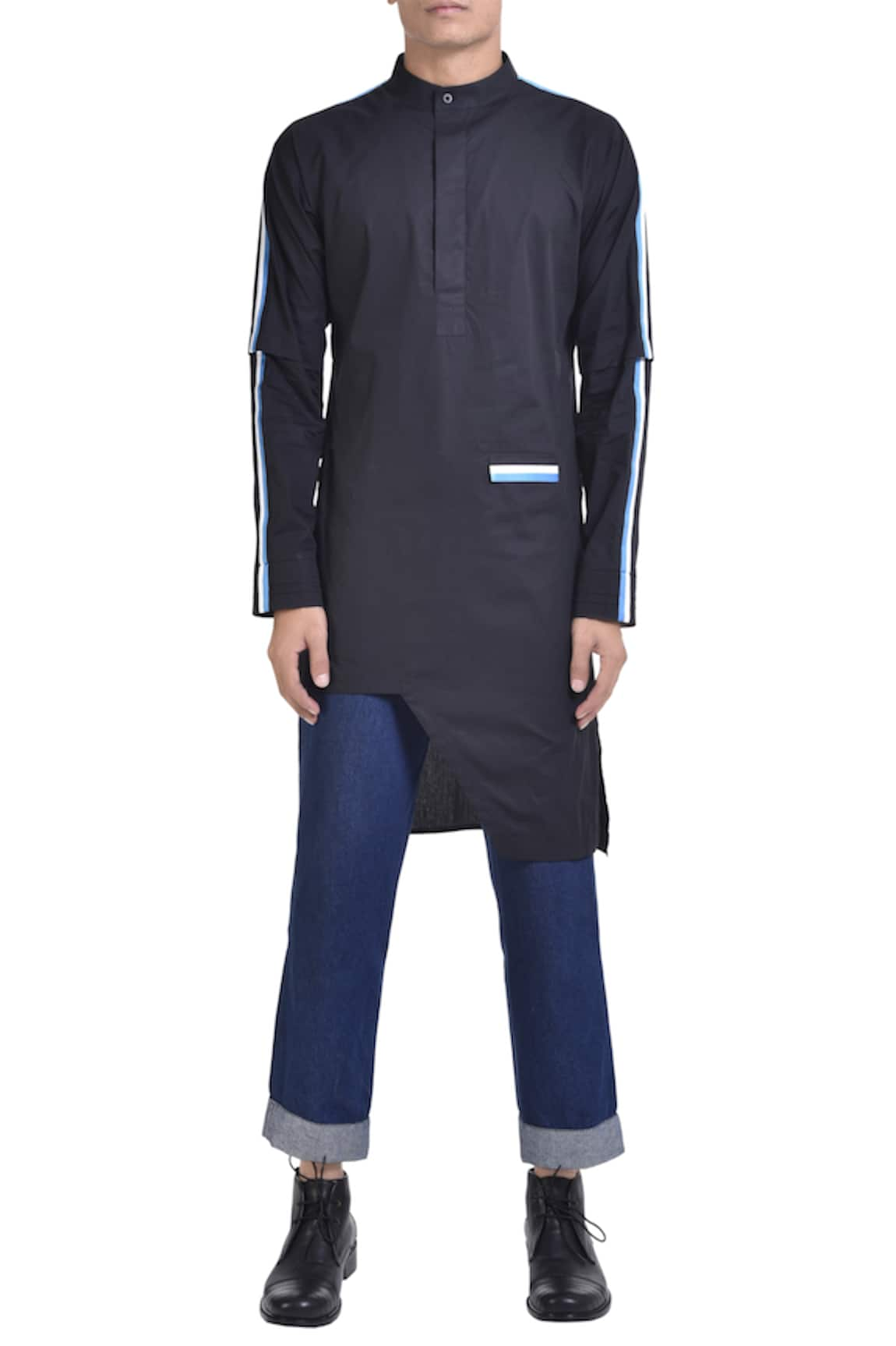 NoughtOne Stripe panel asymmetric kurta