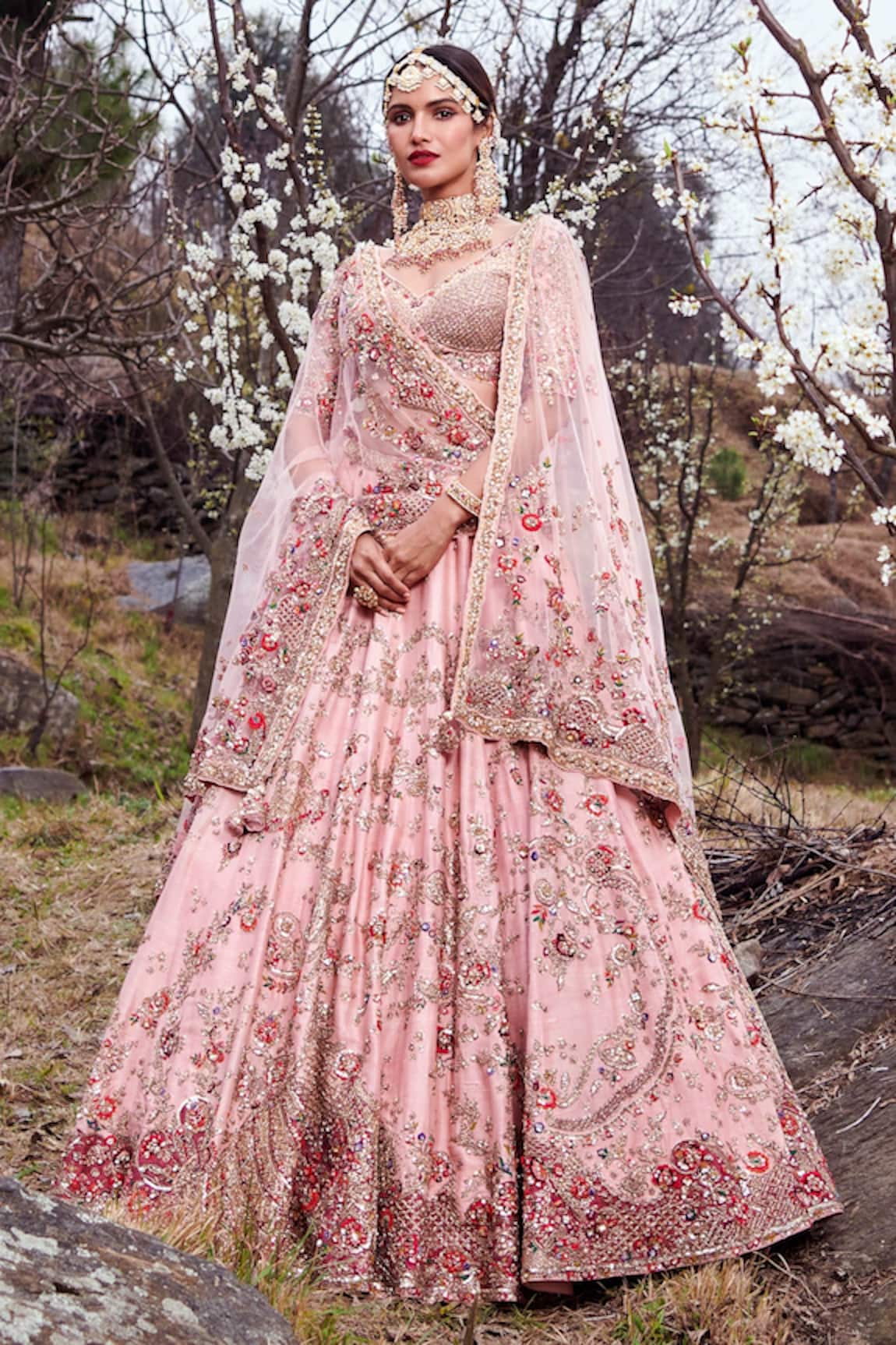 Dolly J Yuri Floral Embroidered Bridal Lehenga Set