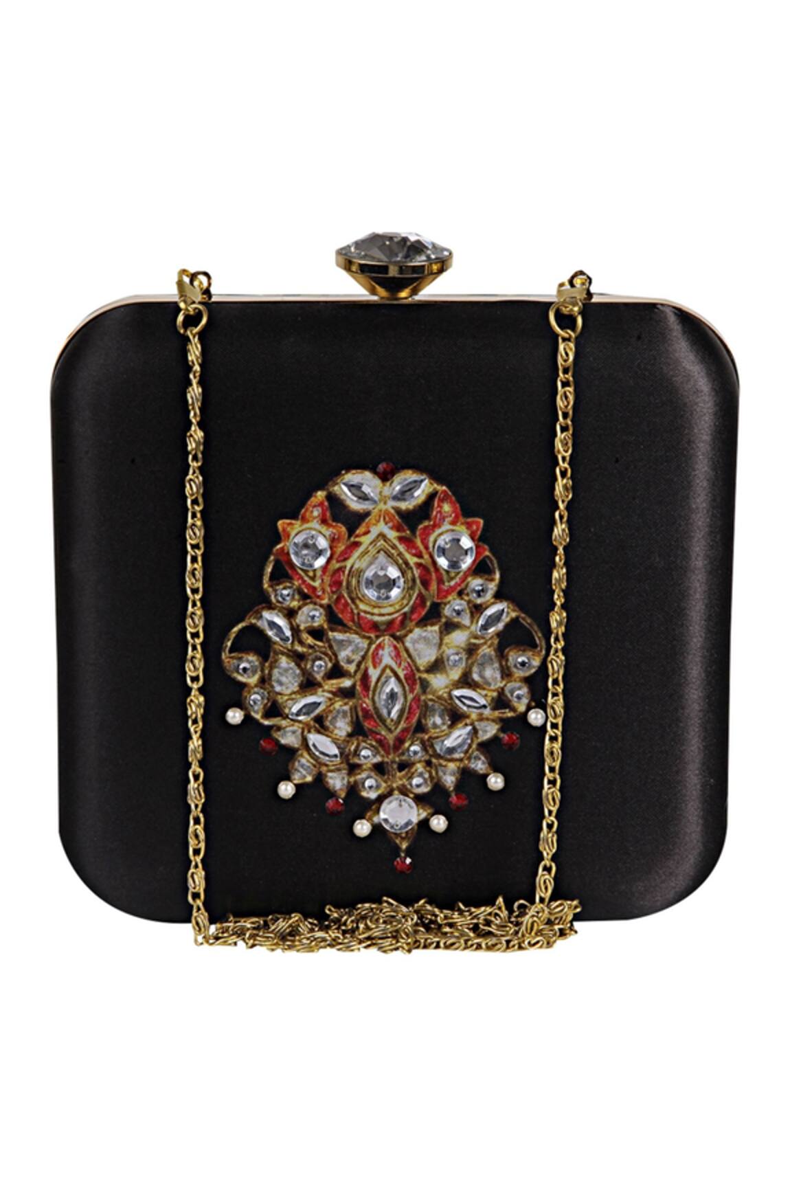 Puneet Gupta Zardozi & Hand Pearl Embroidered Clutch
