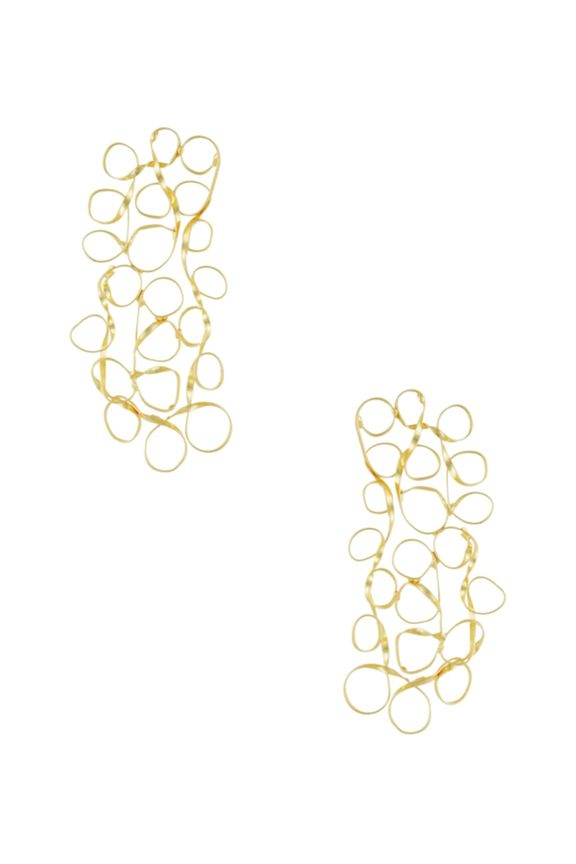 Eurumme Rectangular mesh earrings 