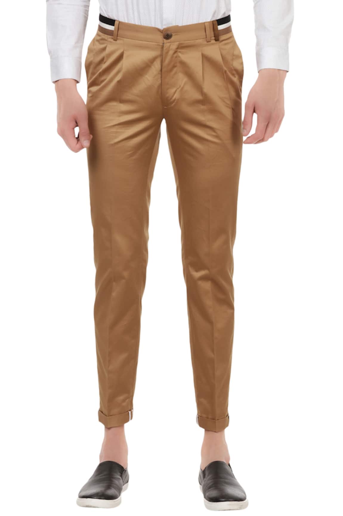 Redchief Dark Brown Casual Trousers For Men