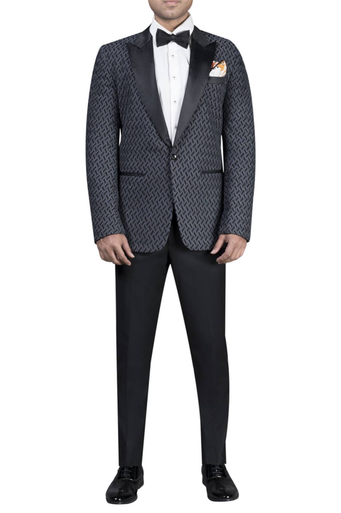 Nivedita Saboo Thread jacket with satin notch lapel tuxedo set
