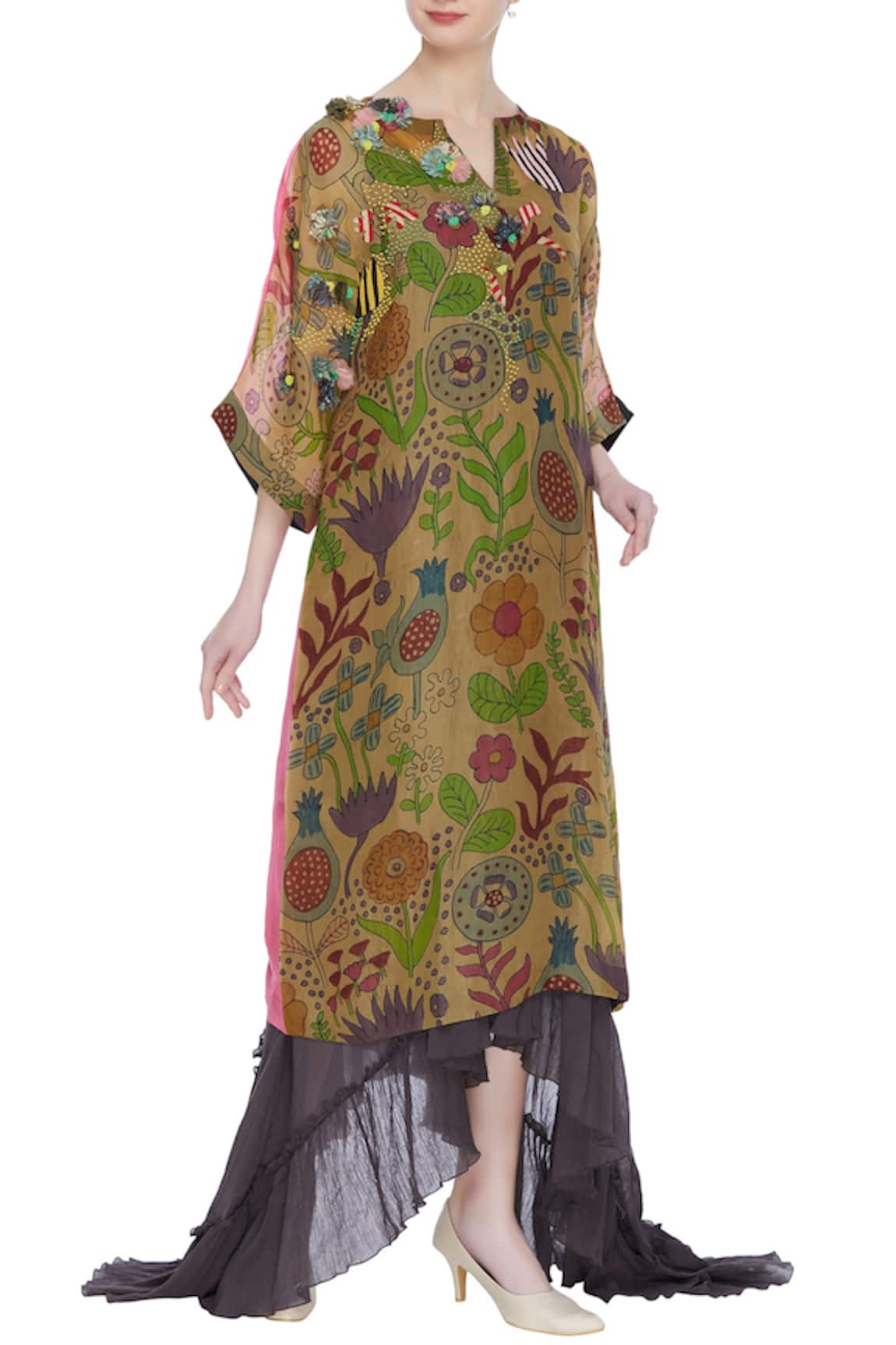 Divya Sheth Hand embroidered floral tunic