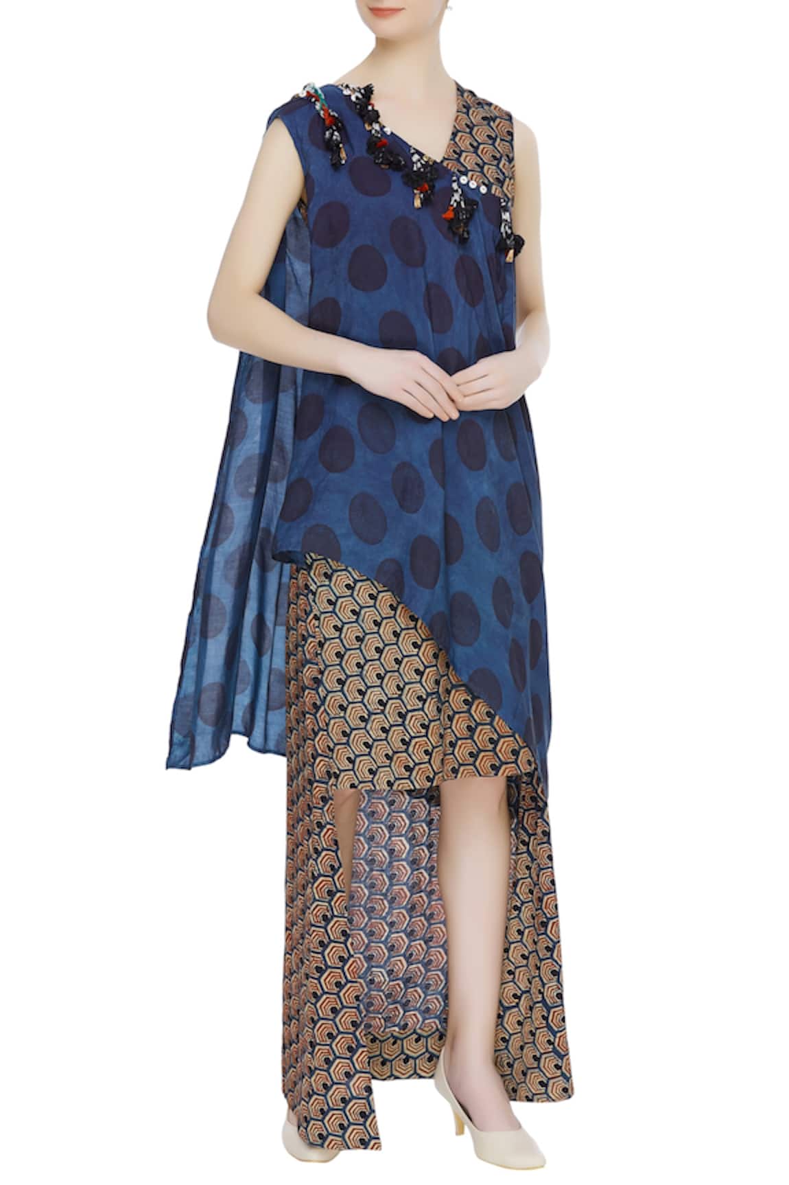 Divya Sheth Wrap style layered maxi dress
