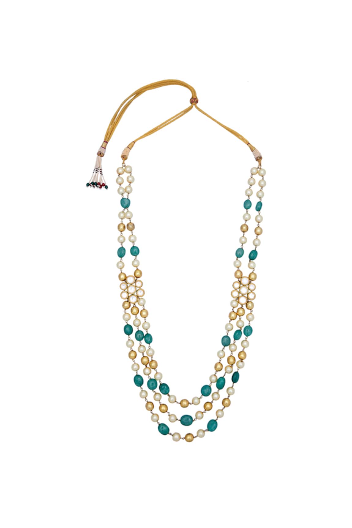 Just Shradhas Multistrand Beaded Long Necklace