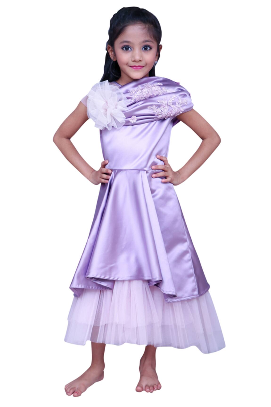 Kirti Agarwal - Pret N Couture Violet Layered Dress with Frill Detail