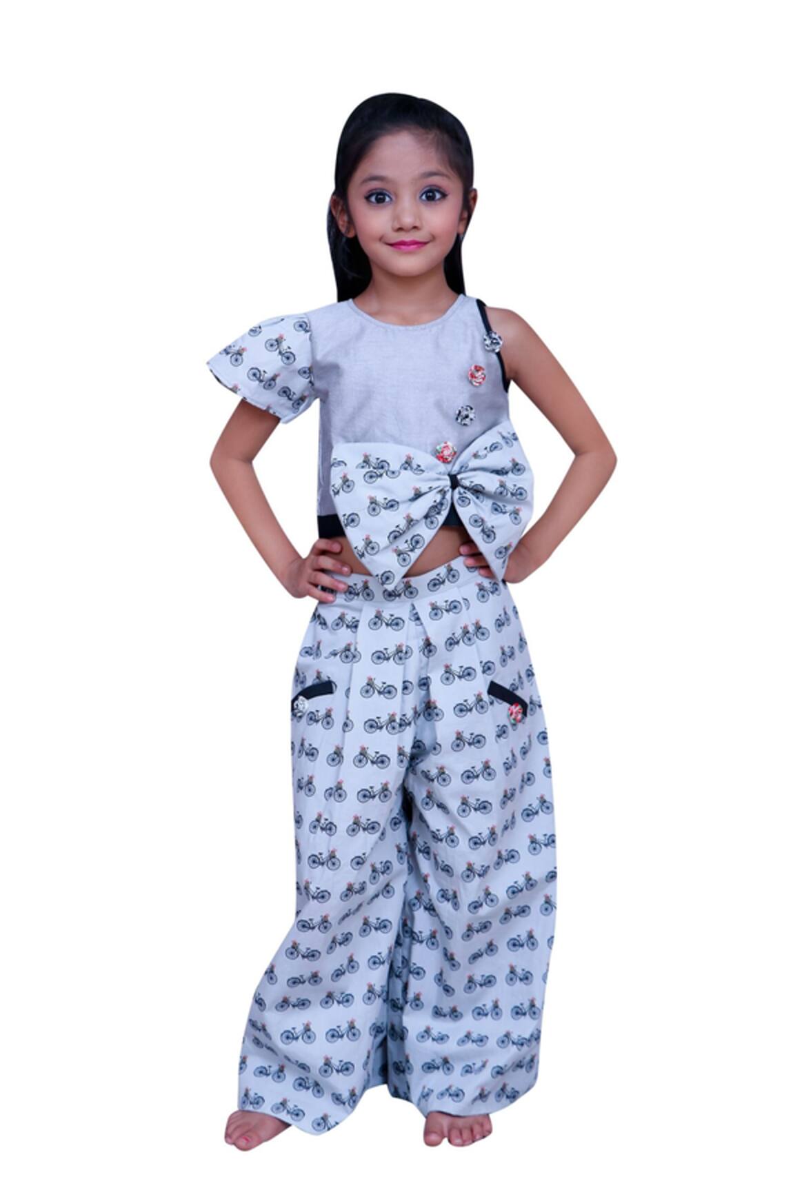 Kirti Agarwal - Pret N Couture One shoulder sleeve crop top with palazzo pants