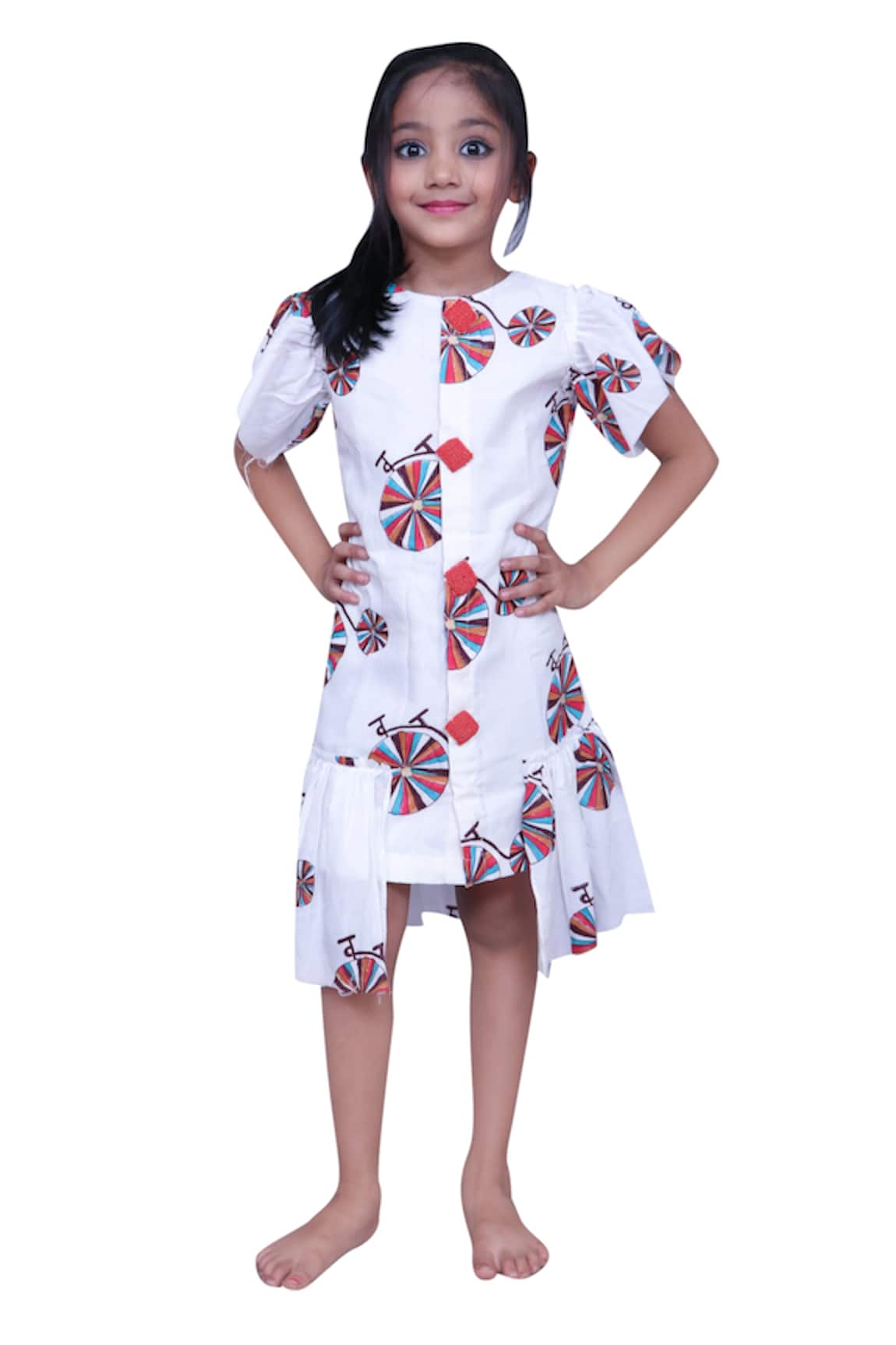 Kirti Agarwal - Pret N Couture Printed dress with frill sleeves