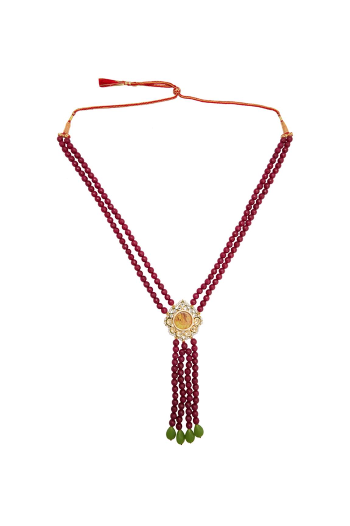 Posh By Rathore Bead Layered Long Necklace