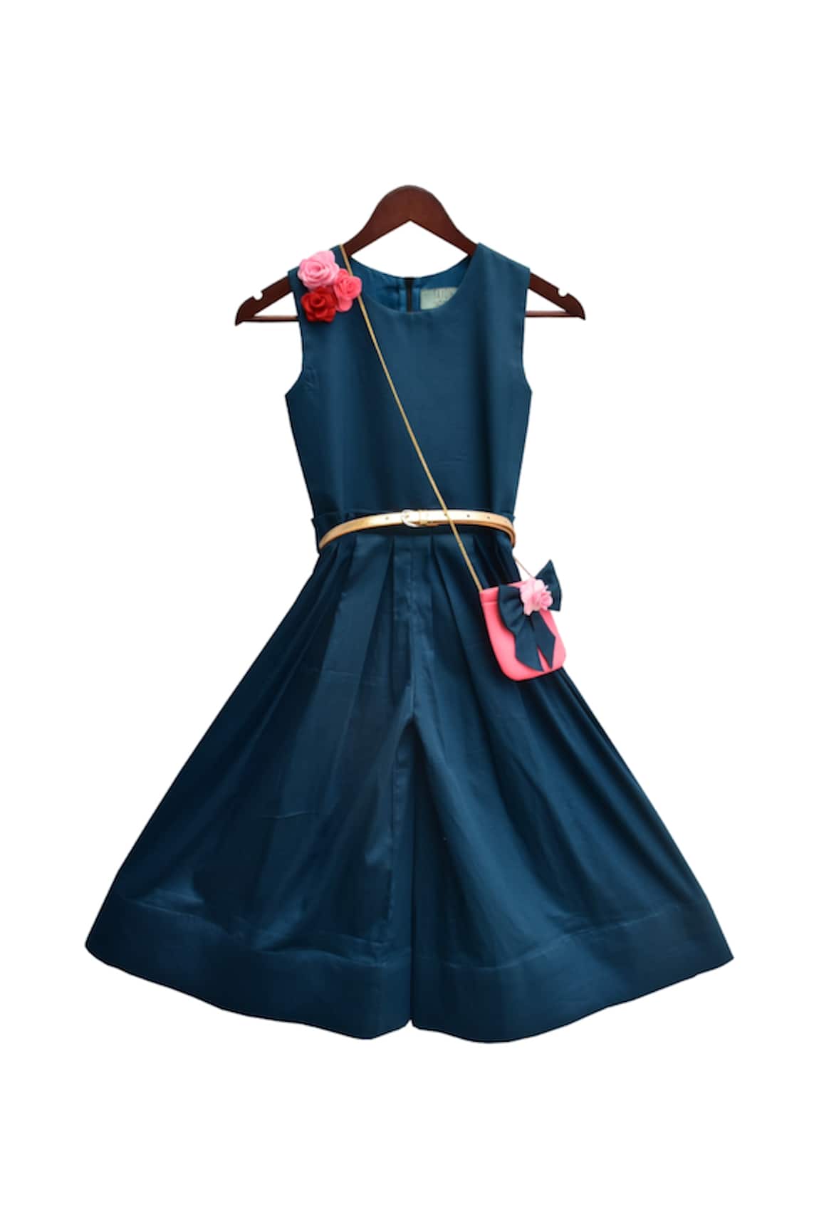 Fayon Kids Satin jumpsuit with flower detailing