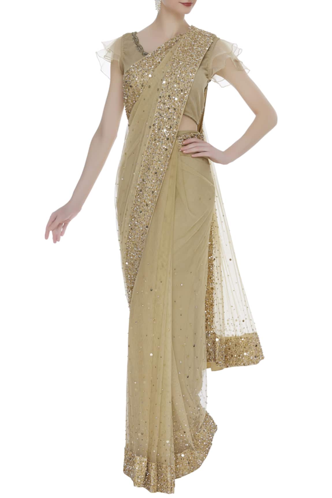 Arpan Vohra Embroidered Saree with Blouse