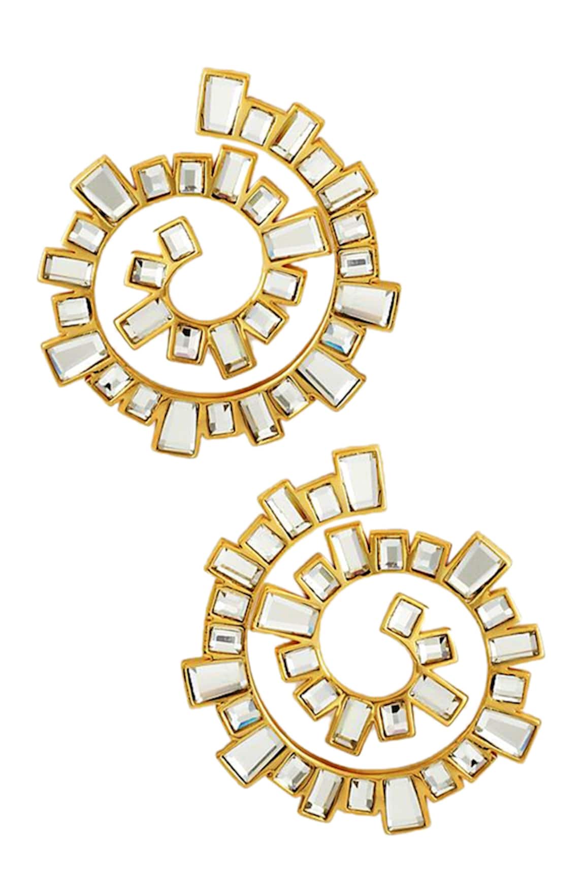 Isharya Mirror spiral earrings