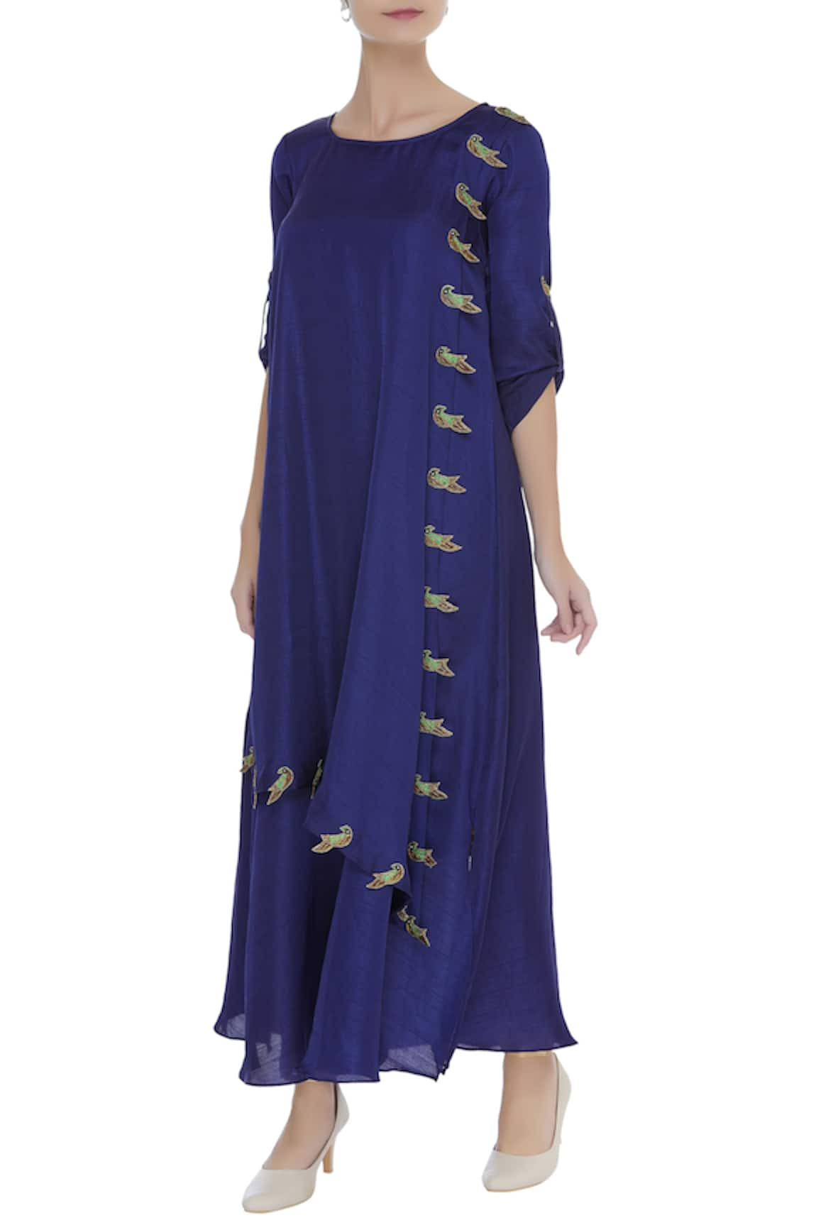 Zeel Doshi Parrot embroidered layered tunic