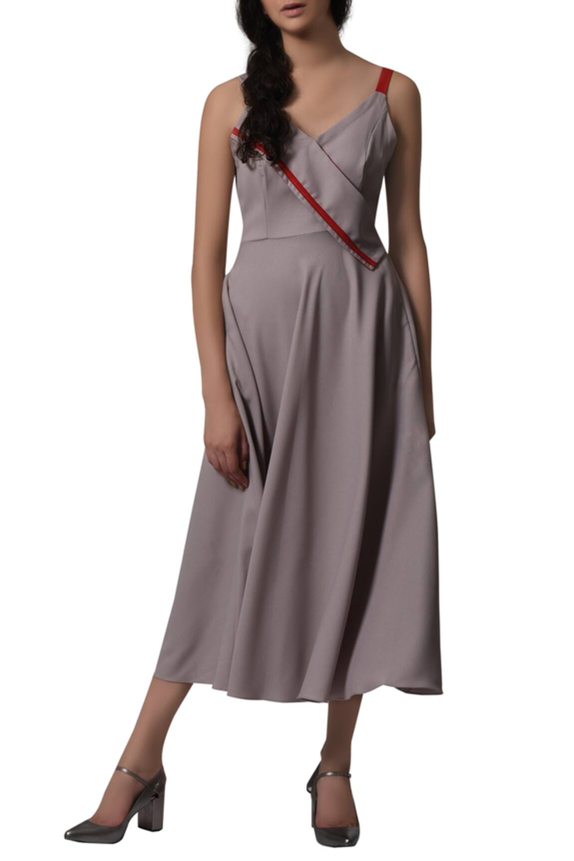 Manika Nanda Front overlap contrast piping dress 