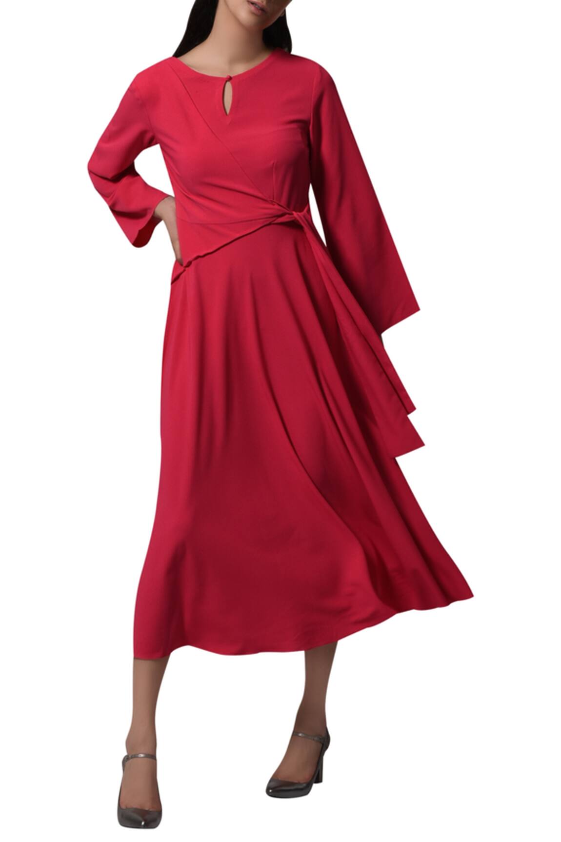 Manika Nanda Tie up detail midi dress 