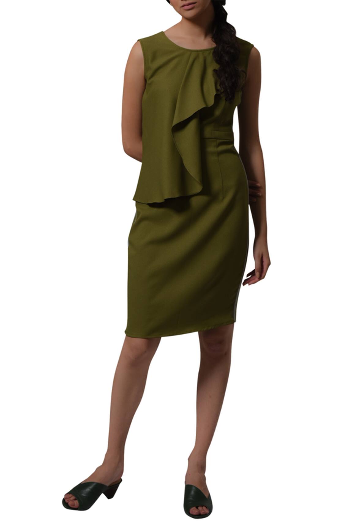 Manika Nanda Asymmetric front drape dress  