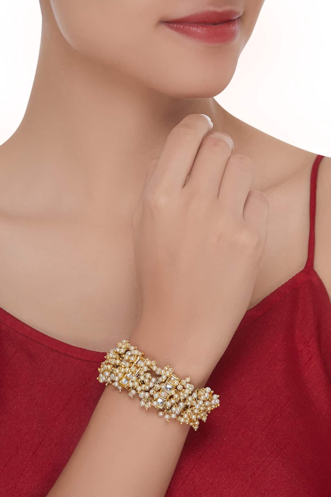 Just Shradhas Pearl cluster bracelet