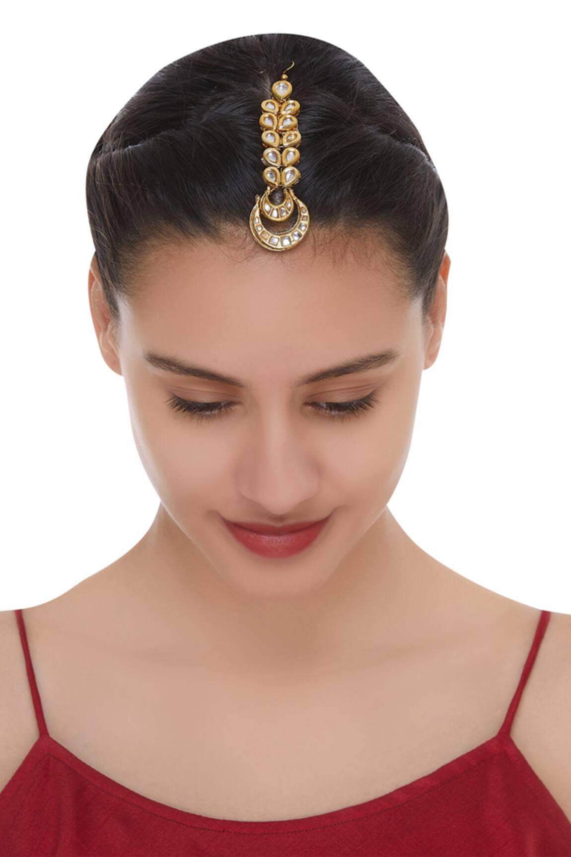 Just Shradhas Kundan chandbali maangtikka