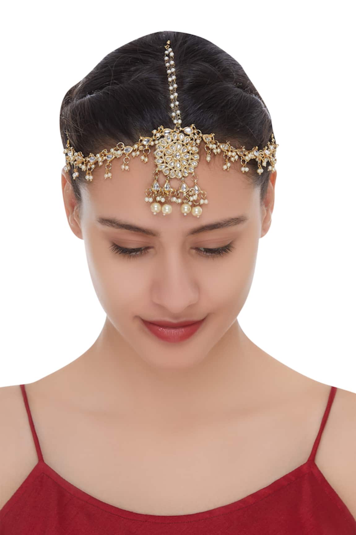 Just Shradhas Floral tiered maangtikka