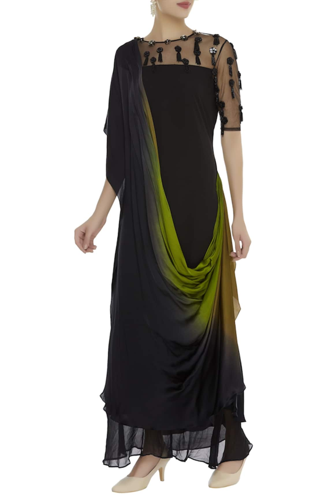 Ushma Vaidya Draped Embroidered tunic