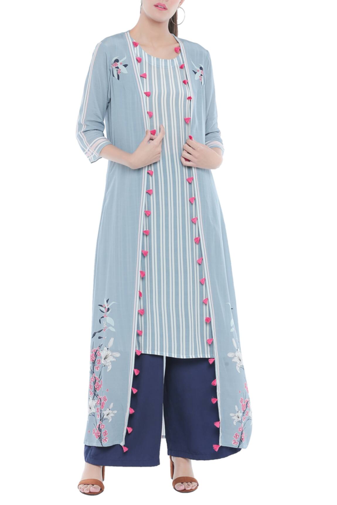 Soup By Sougat Paul Printed Jacket & Kurta Set