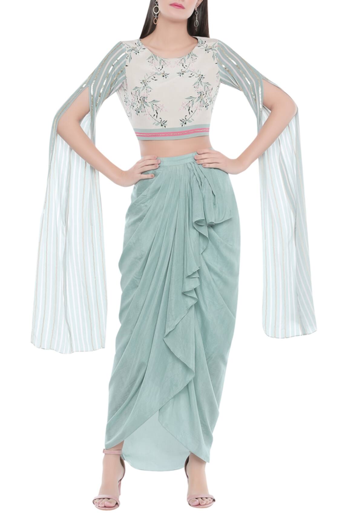 Soup By Sougat Paul Crepe Printed Skirt Set 