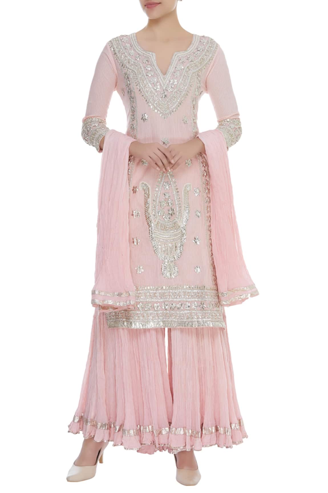 Nazar By Indu Gota Pati Embroidered kurta Sharara Set 