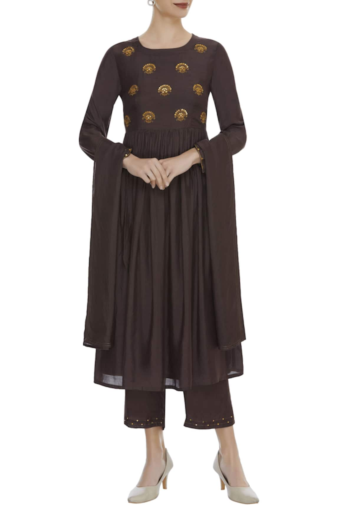 Sagaa by Vanita Zari Embroidered Kurta With Pants & Dupatta