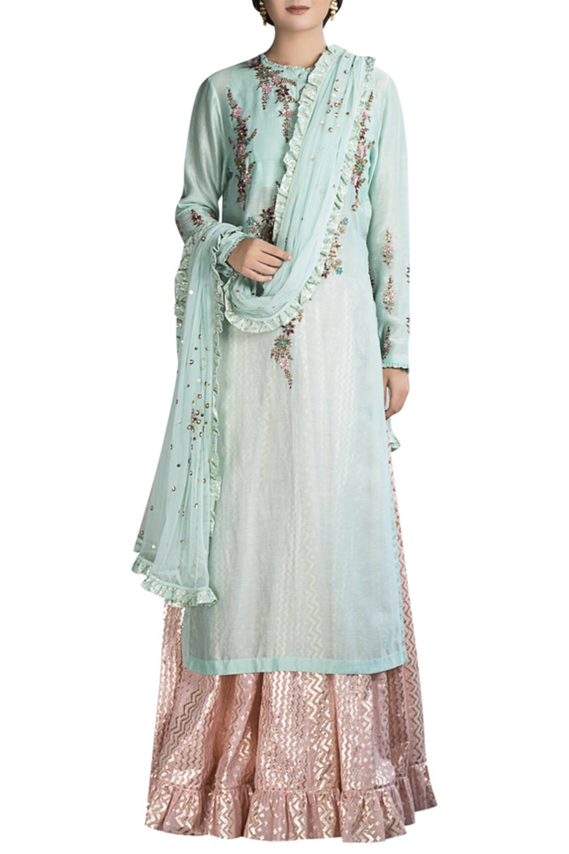 Joy Mitra Embroidered lehenga with kurta 