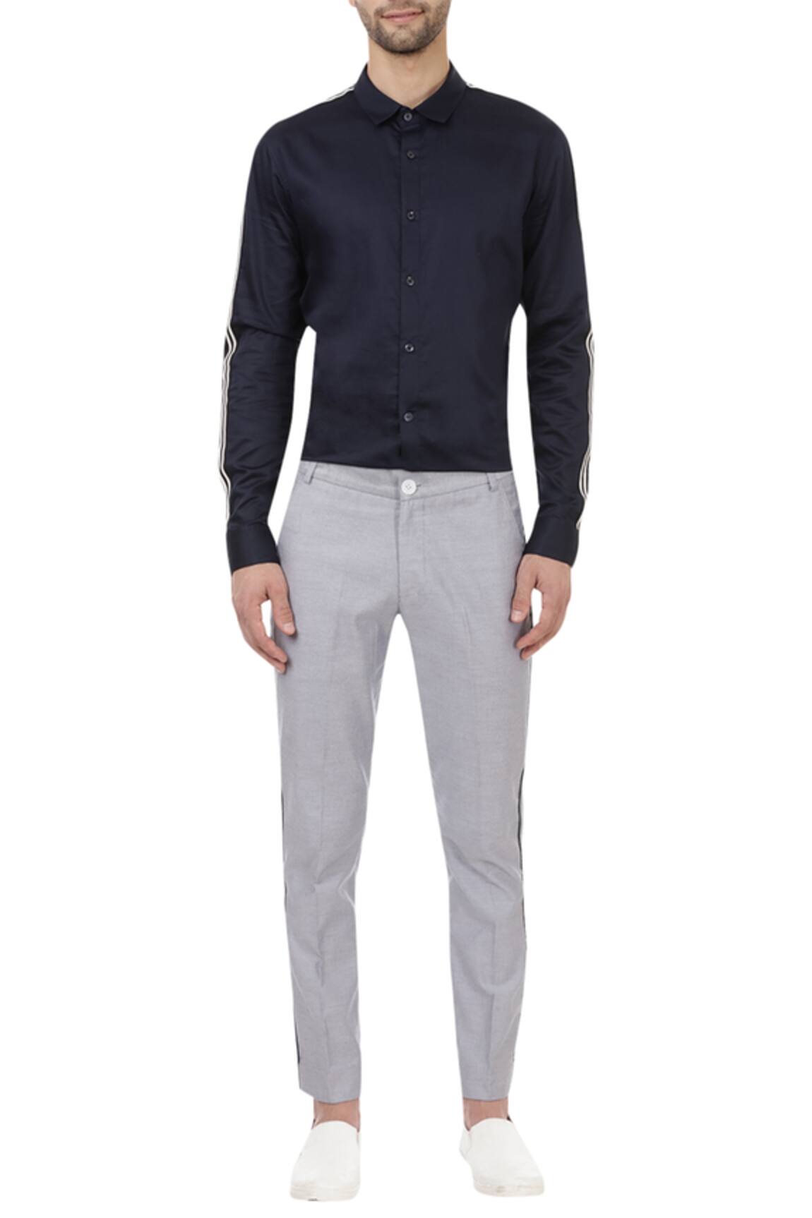 Lacquer Embassy Striped sleeve regular fit shirt