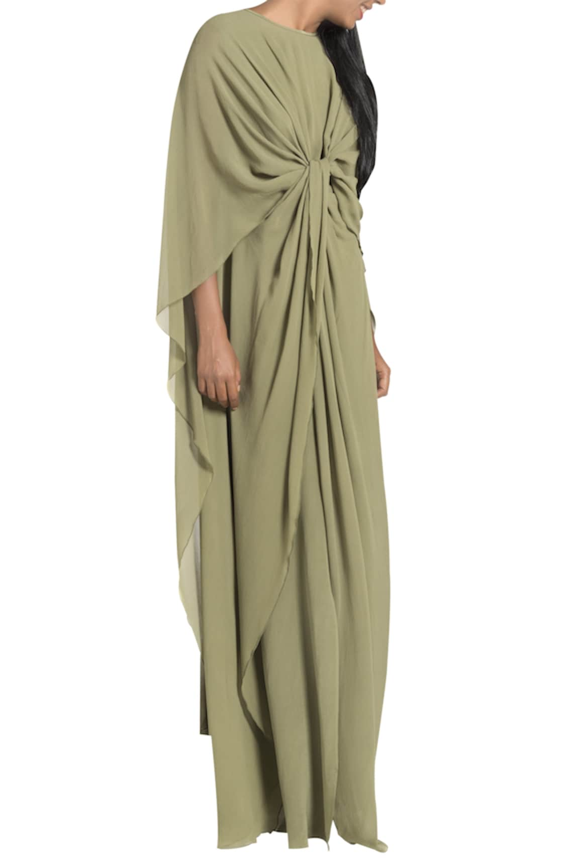 Stephany Front gather draped Gown