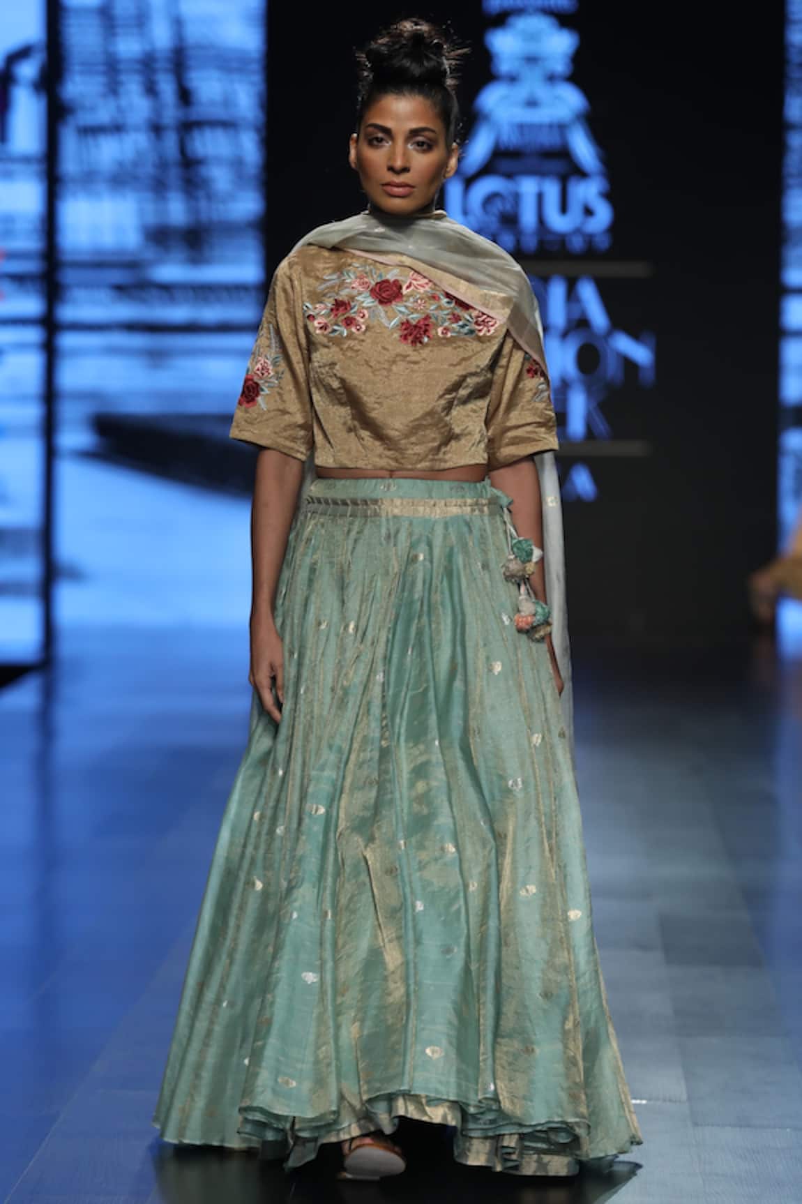 Prama By Pratima Pandey Embroidered Blouse With Lehenga & Dupatta 