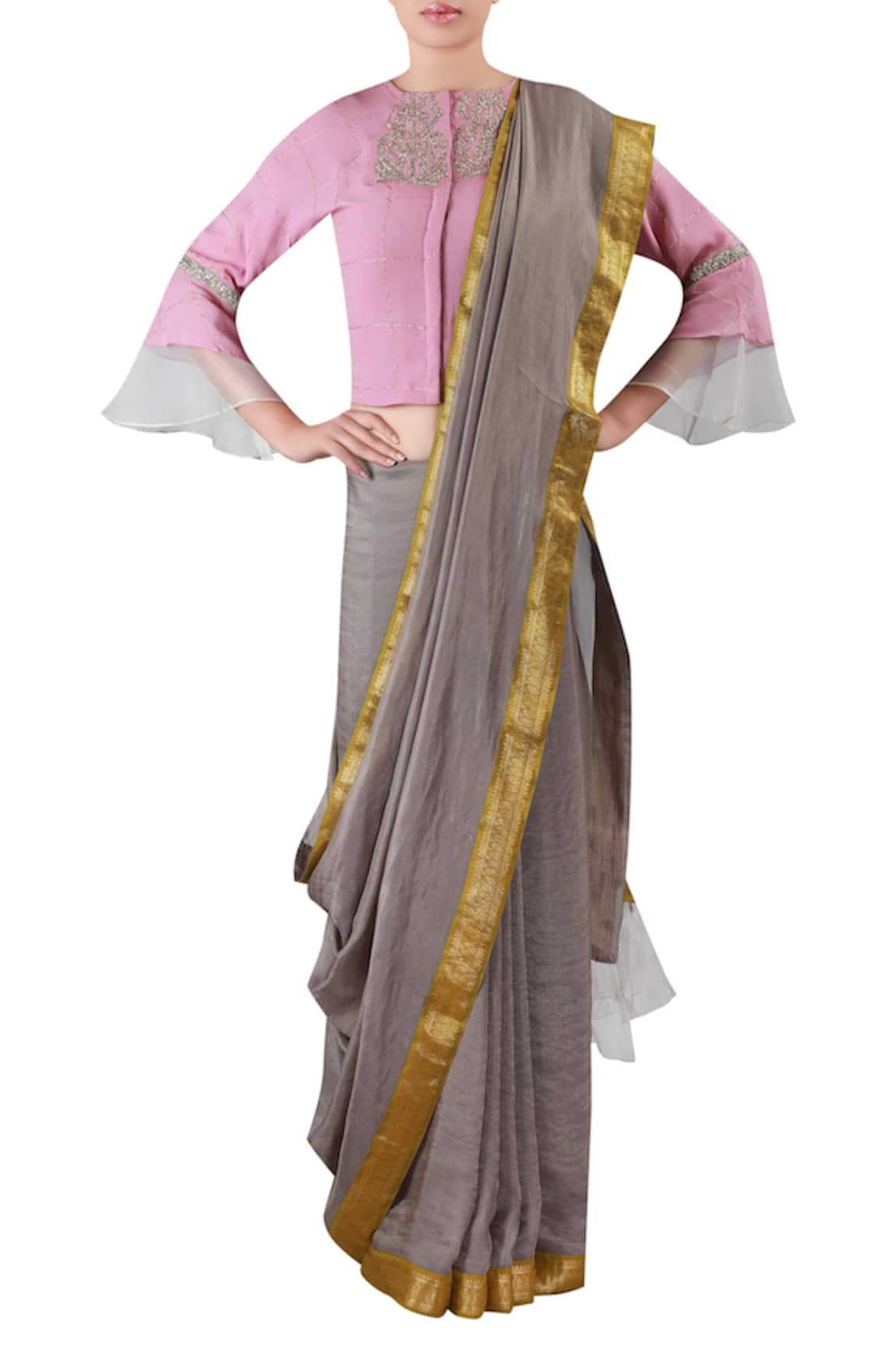 Readymade Pink Saree Blouse, Designer Sari Blouse, Sari Blouse, Indian Sari  Blouse, Bell Sleeves Blouse, Bollywood Blouses, Indian Blouse - Etsy