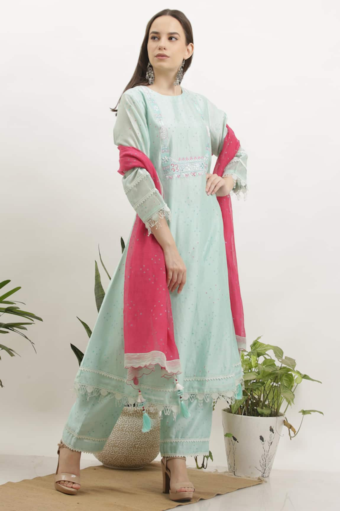 Vrinda by Pundrik Dubey Chanderi Printed Kurta Set