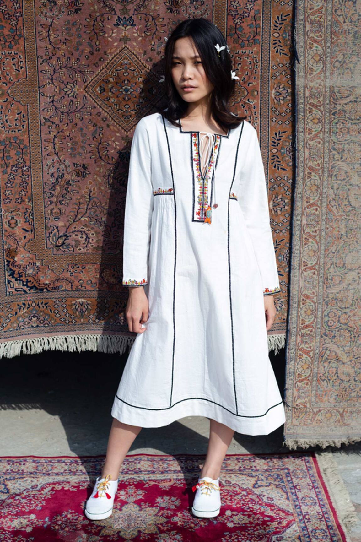 Nikasha Embroidered Cotton Dress