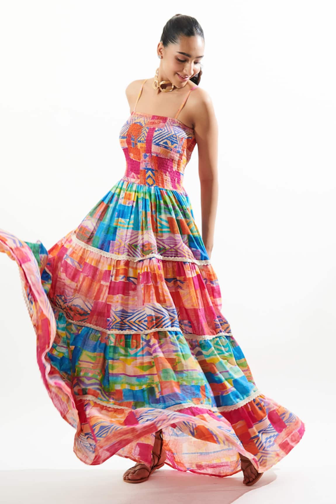 Cin Cin Rogan Cotton Printed Dress
