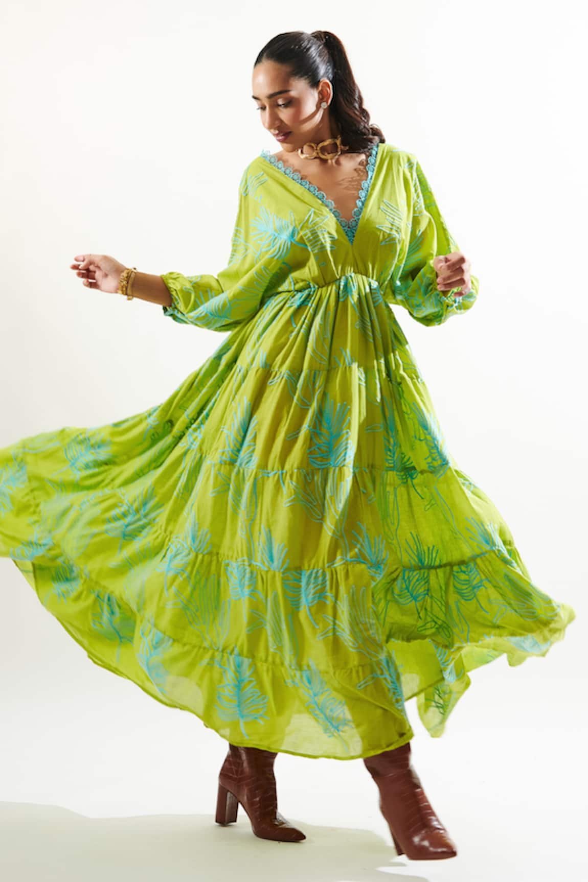 Cin Cin Falak Tiered Hem Maxi Dress