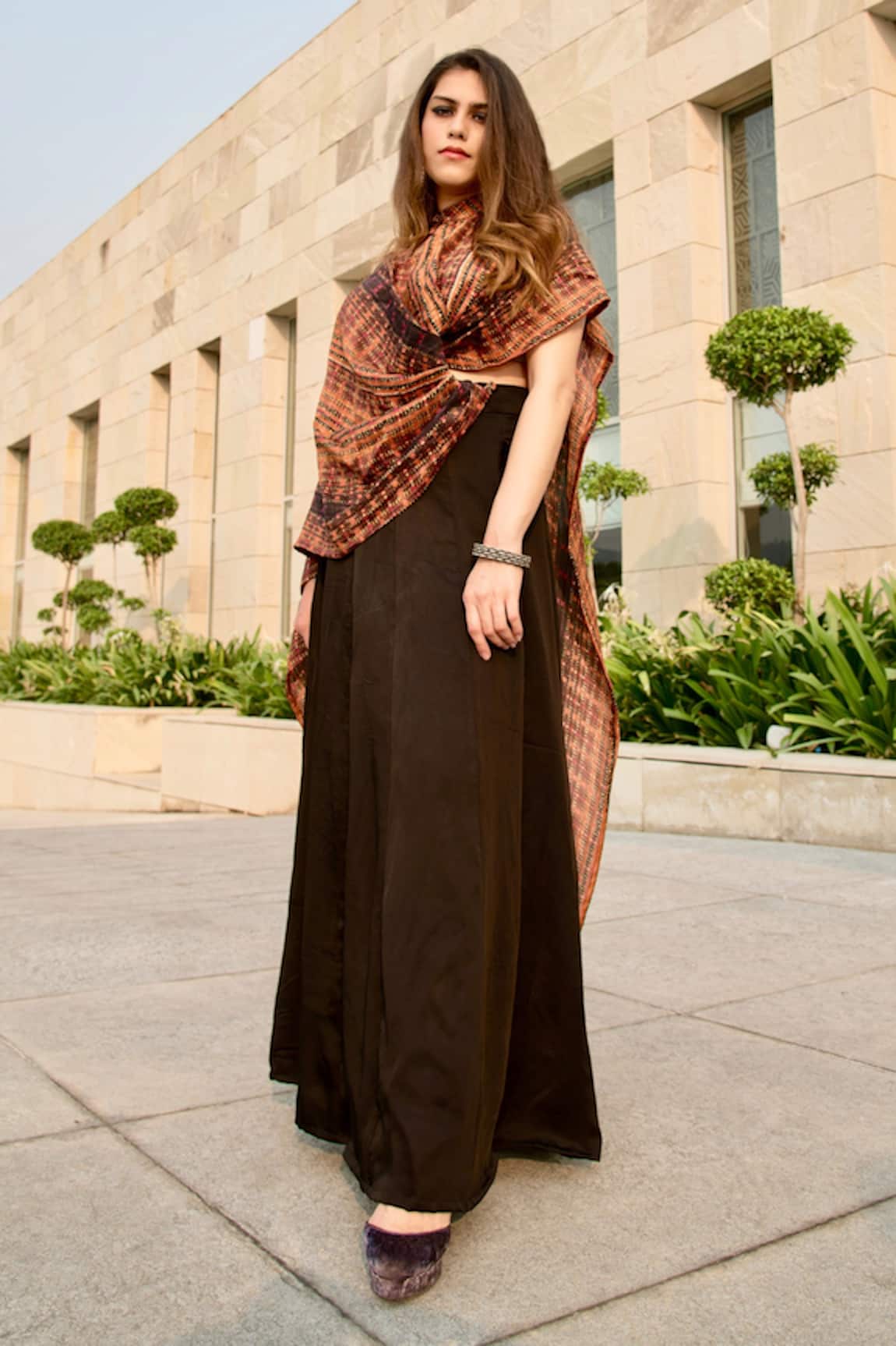 Studio Surbhi Printed Drape Dupatta & Skirt Set 