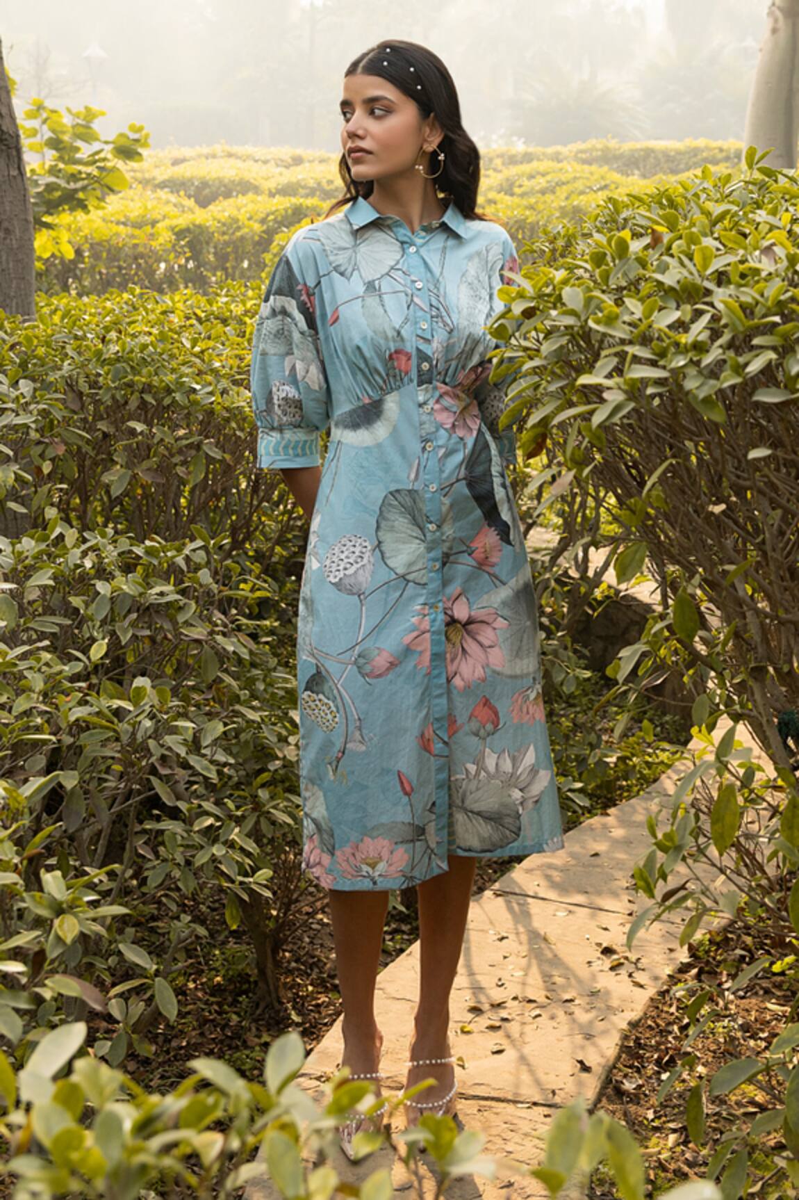 Divi by sonal khandelwal Nelumbo Printed Shirt Dress