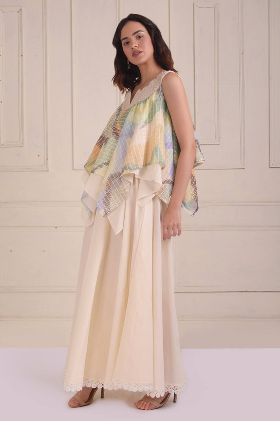 Shwetanga Organic Cotton Flared Top & Sharara Set 