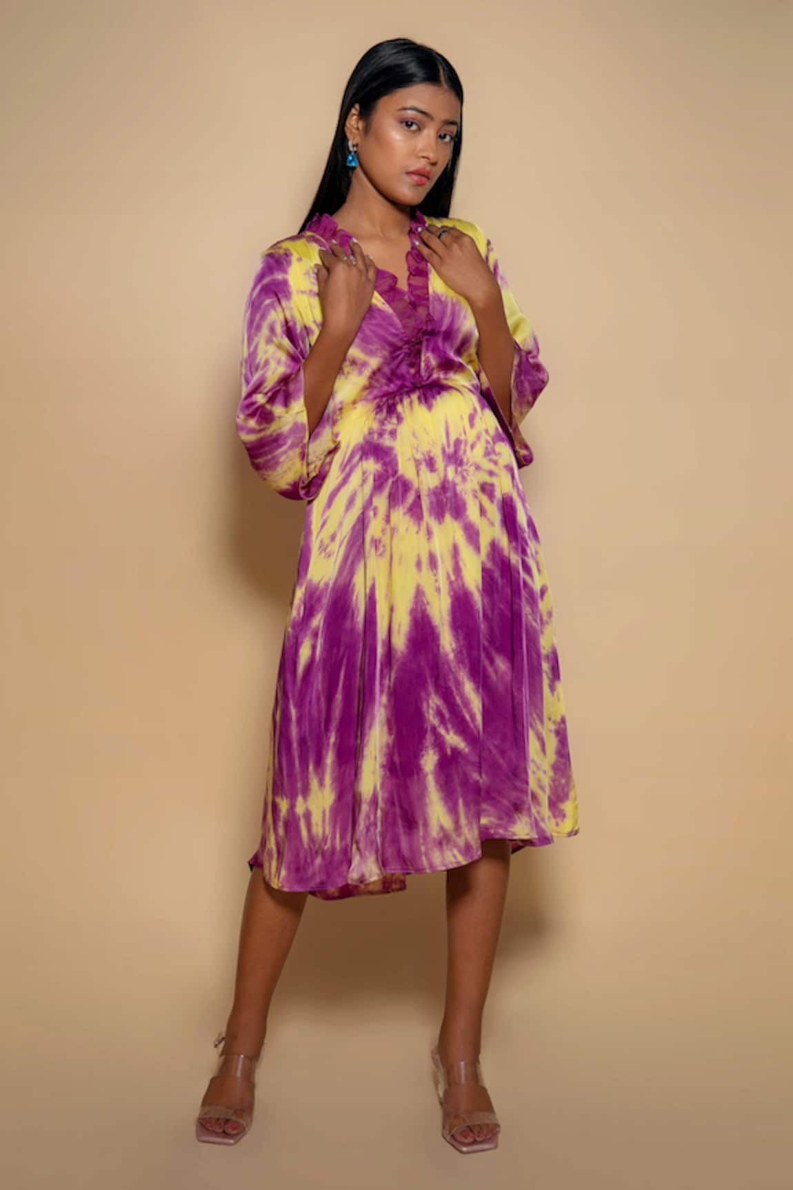 Buy Fiery Red Tie and Dye Dress Material Online| Best Prices