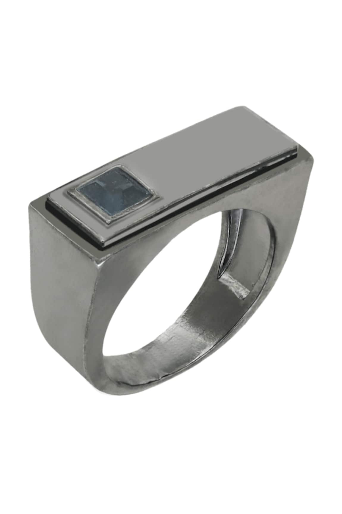 Esme By Aashna Dalmia Stone Embellished Rectangle Ring 