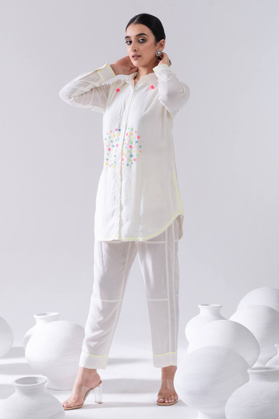 Ivory Latest Kurta Pant Design for Woman