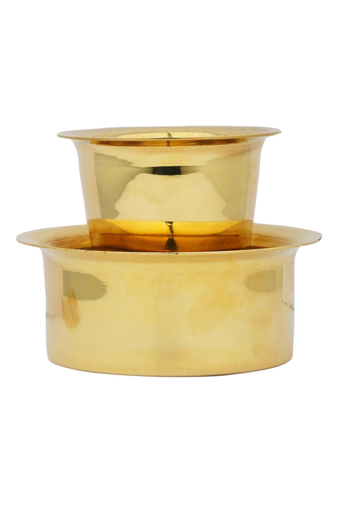 Traditional Brass Davara Tumbler Set/South Indian Coffee Glass Tumbler Set  of Two/Brass Dabara Tumbler Set