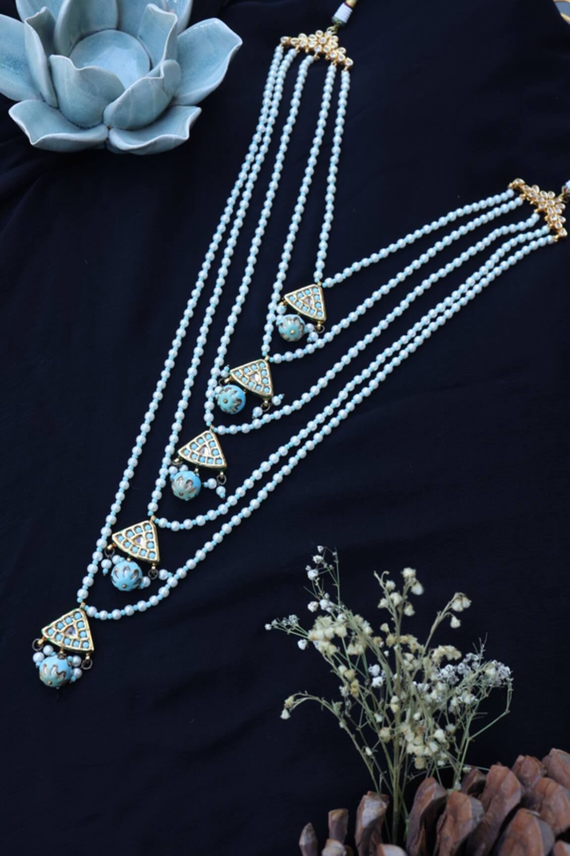 Fashionable FIve Layers Boho Jewelry Natural Stone Turquoise