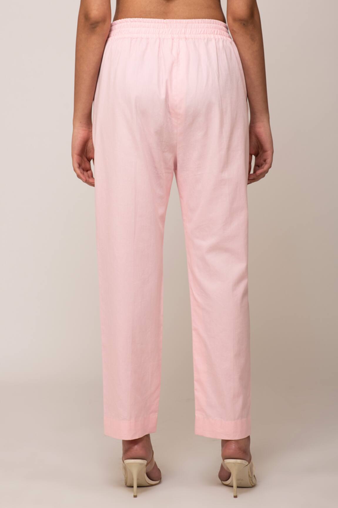 Buy Pink Solid Slim Pants Online  W for Woman